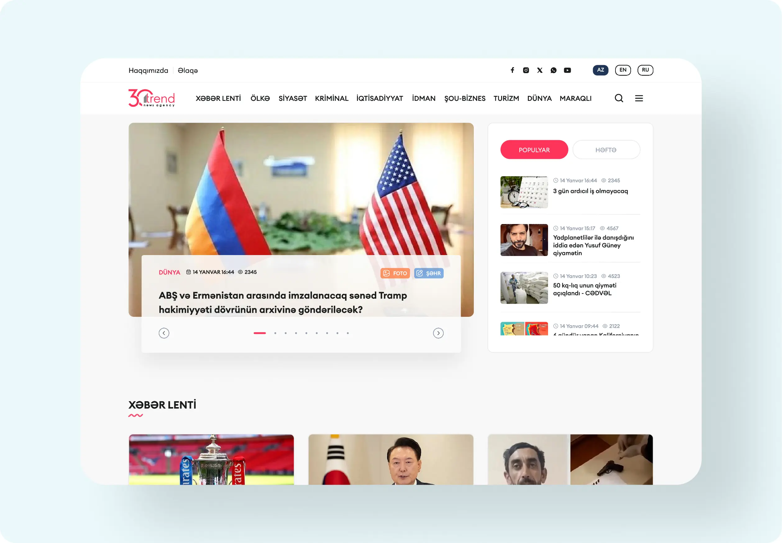 Trend.az informasiya agentliyi — Veb sayt