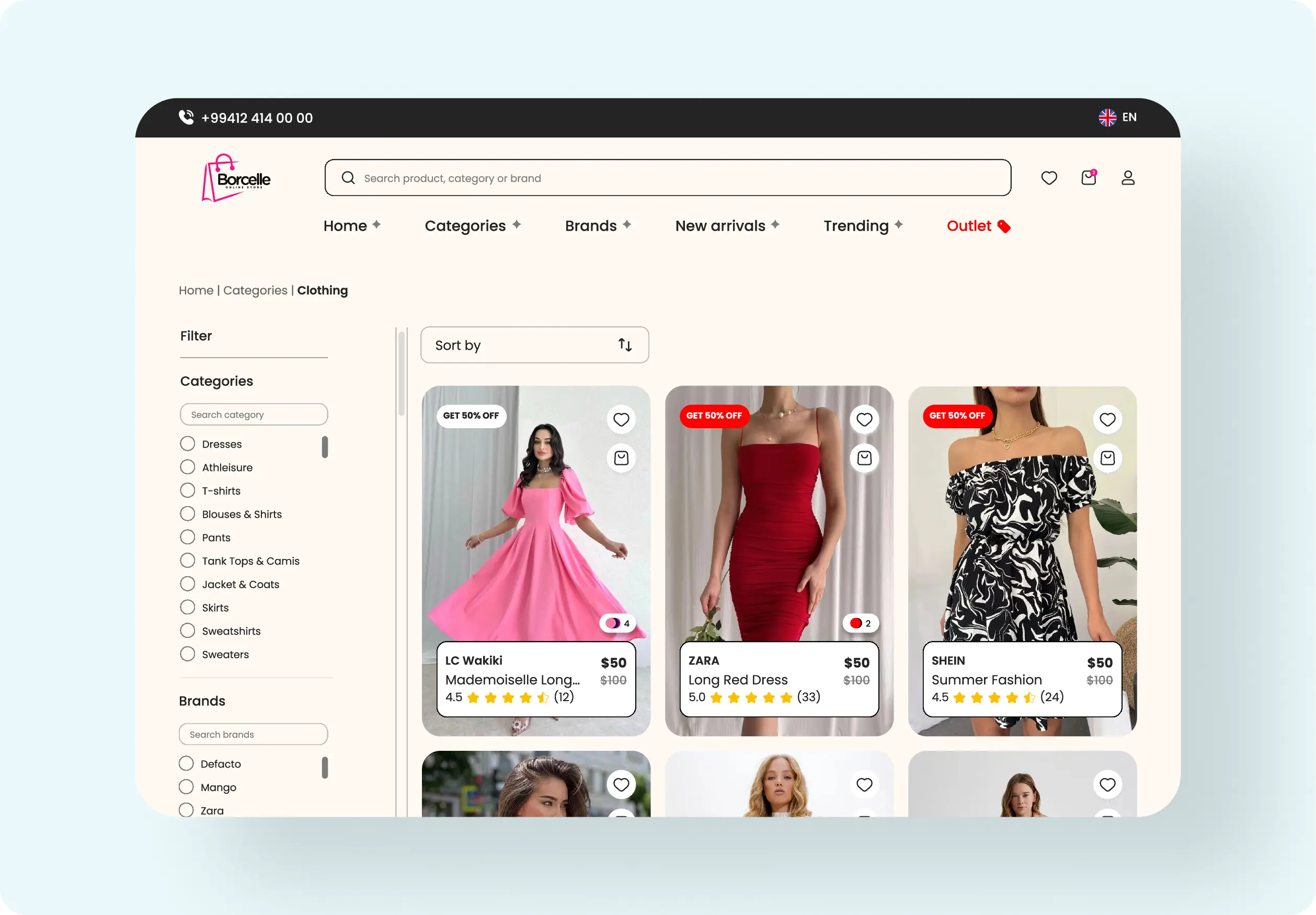 Borcelle online store